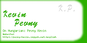 kevin pevny business card